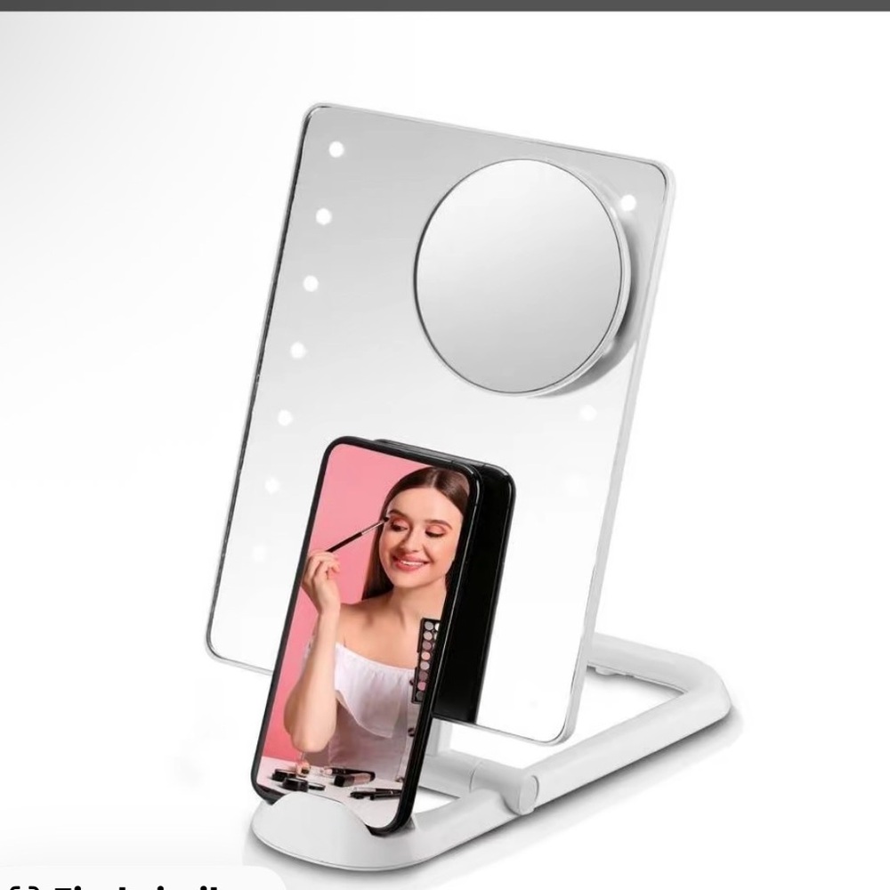 Conair Portable LED Vanity Mirror with Phone Stand - White